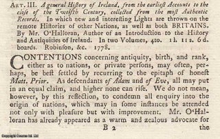 Item #360943 A General History of Ireland, From The Earliest Accounts to The Close of The Twelfth...