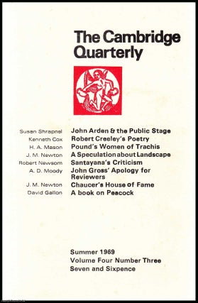 The Cambridge Quarterly. Summer 1969, Volume 4, Number 3. 1969. 