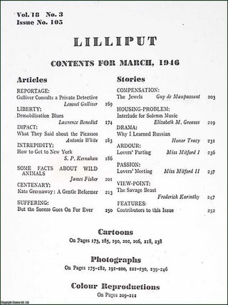 Lilliput Magazine. March 1946. Vol.18 no.3 Issue no.105. The Mitfords stories, Bill Brandt photograph, Antonia White article, and other pieces.