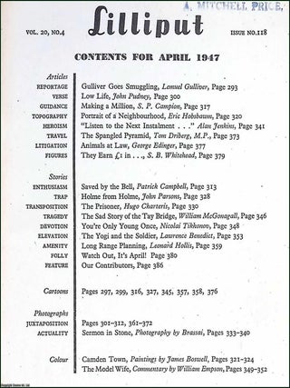 Lilliput Magazine. April 1947. Vol.20 no.4 Issue no.118. Eric Hobsbawn article, with colour illustrations by James Boswell, and other pieces.