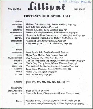 Lilliput Magazine. April 1947. Vol.20 no.4 Issue no.118. Eric Hobsbawn article, with colour illustrations by James Boswell, and other pieces.