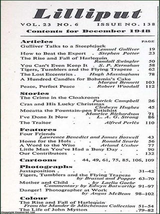 Lilliput Magazine. December 1948. Vol.23 no.6 Issue no.138. Ronald Searle drawings, Patrick Campbell story, Angus McBean photographs, and other pieces.