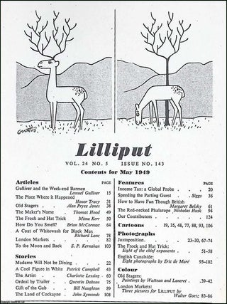 Lilliput Magazine. May 1949. Vol.24 no.5 Issue no.143. Walter Goetz colour illustrations, Eric de Mare photographs, Bill Naughton story, and other pieces.
