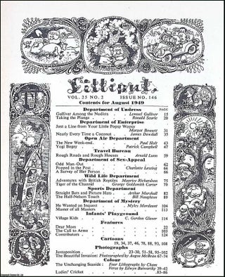 Lilliput Magazine. August 1949. Vol.25 no.2 Issue no.146. Ronald Searle drawings, Bill Naughton story, coloured illustrations by Cham, and other pieces.