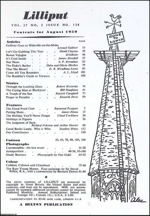 Lilliput Magazine. August 1950. Vol.27 no.2 Issue no.158. D.B. Wyndham Lewis article, Bill Naughton story, James Fitton feature, and other pieces.