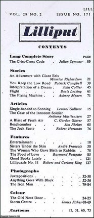 Lilliput Magazine. August-September 1951. Vol.29 no.2 Issue no.171. Doris Lessing story, Edward Ardizzone illustrations, Julian Symons story, and other pieces.