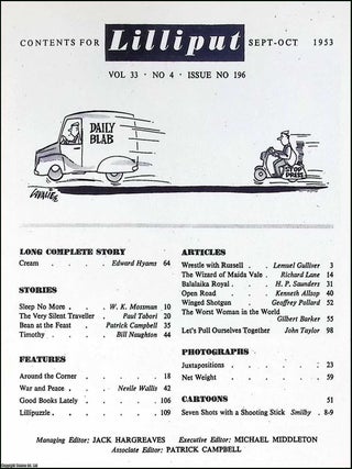 Lilliput Magazine. September-October 1953. Vol.33 no.4 Issue no.196. Ronald Searle drawings, Ardizzone illustrations, Edward Hyams story, Bill Naughton story, and other pieces.