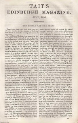 Item #361327 The People and The Peers. An original article from Tait's Edinburgh Magazine, 1836....