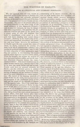 Item #361356 The Writings of Hazlitt (No. 2): Political and Literary Portraits. An original...