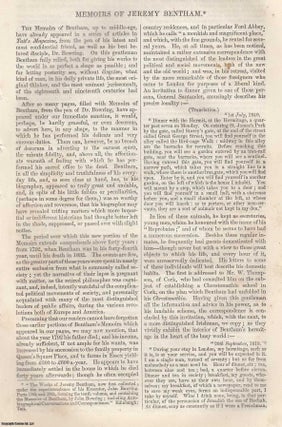 Item #361362 Bentham's Table Talk. Memoirs of Jeremy Bentham (Part 1). An original article from...