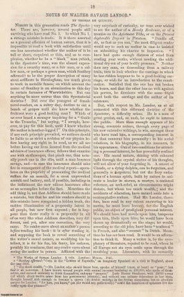 Item #361417 Notes on Walter Savage Landor (Part 1). An original article from Tait's Edinburgh...
