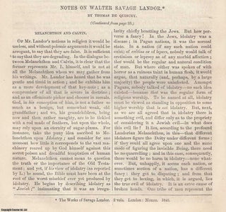 Item #361420 Notes on Walter Savage Landor (Part 2, concluded.). An original article from Tait's...