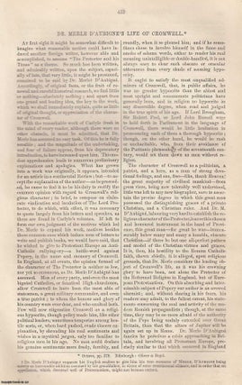 Item #361438 Dr. Merle D' Aubigne's Life of Cromwell. An original article from Tait's Edinburgh...