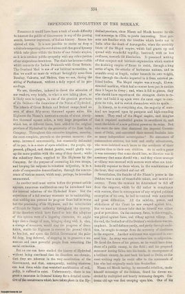 Item #361443 Impending Revolution in The Dekkan. An original article from Tait's Edinburgh...