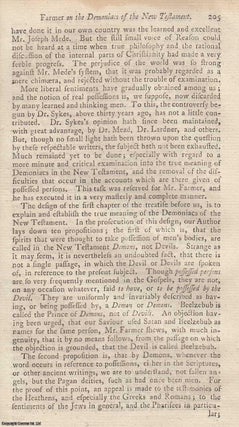 Item #361632 An Essay on The Demoniacs of The New Testament. By Hugh Farmer. An original article...