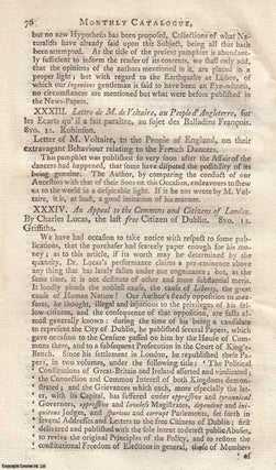 Item #361660 An Appeal to the Commons and Citizens of London. By Charles Lucas, the last free...