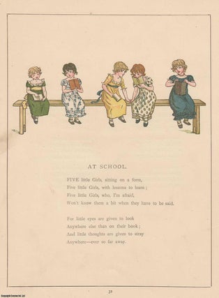 Item #361742 Marigold Garden. At School, with rhyme. An original Kate Greenaway colour print,...