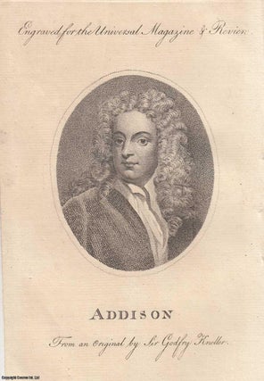 Item #361810 Joseph Addison, English essayist, poet, playwright and politician. An attractive...