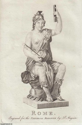 Item #361811 Roma, or Rome. Goddess of the Roman Empire. An attractive original copper engraving...