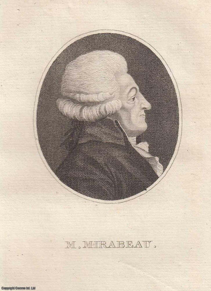 Item #361814 Portrait of Honore Mirabeau, French Revolutionary Leader. An attractive original...