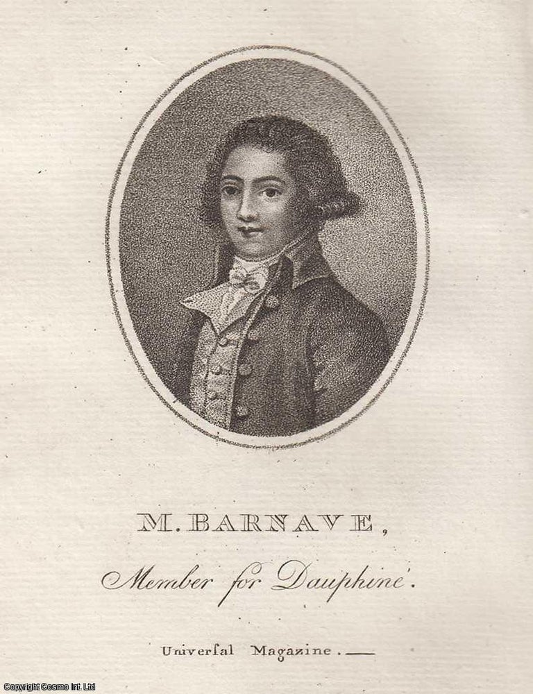 Item #361828 Barnave on the Inviolability of the King. Antoine Barnave, Member for Dauphine in...