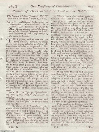 A Case of Hydrophobia. A Case of Hydrophobia. By Mr James Russel, Apothecary in London. 1789. A TERRIFYING MALADY DESCRIBED.