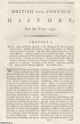 British and Foreign History for the Year 1791. An original. New Annual Register.