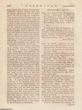 Principal Occurrences in the Year 1804. A large number of pieces regarding the Napoleonic wars at sea and on land, along with some North America related details. An original article from The New Annual Register for 1804.