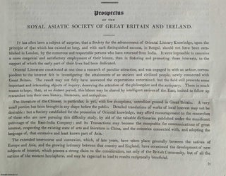 Item #362258 Committee of Correspondence of the Royal Asiatic Society of Great Britain and...