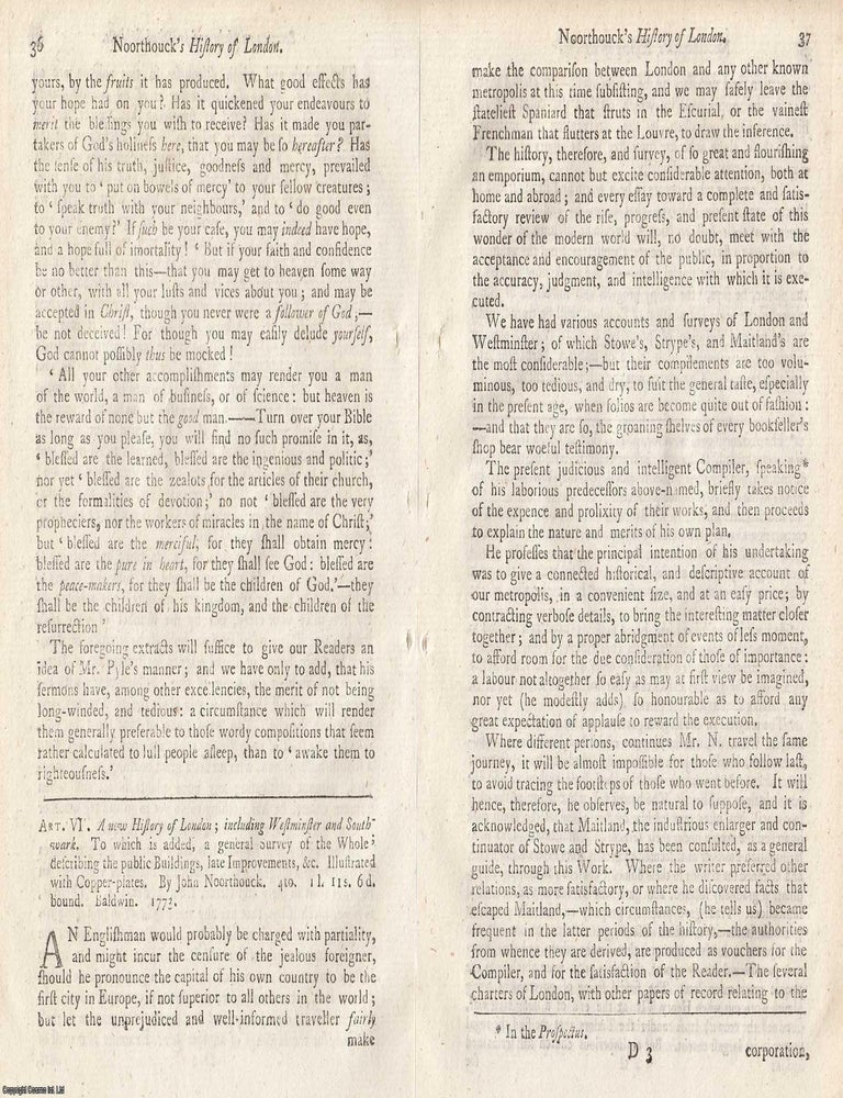 Item #362286 A New History of London; Including Westminster and Southwark. To which is Added, a...