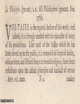 Item #362349 All Philosophers Ignorant. 1766. A SATIRE ON PHILOSOPHICAL PRETENSION
