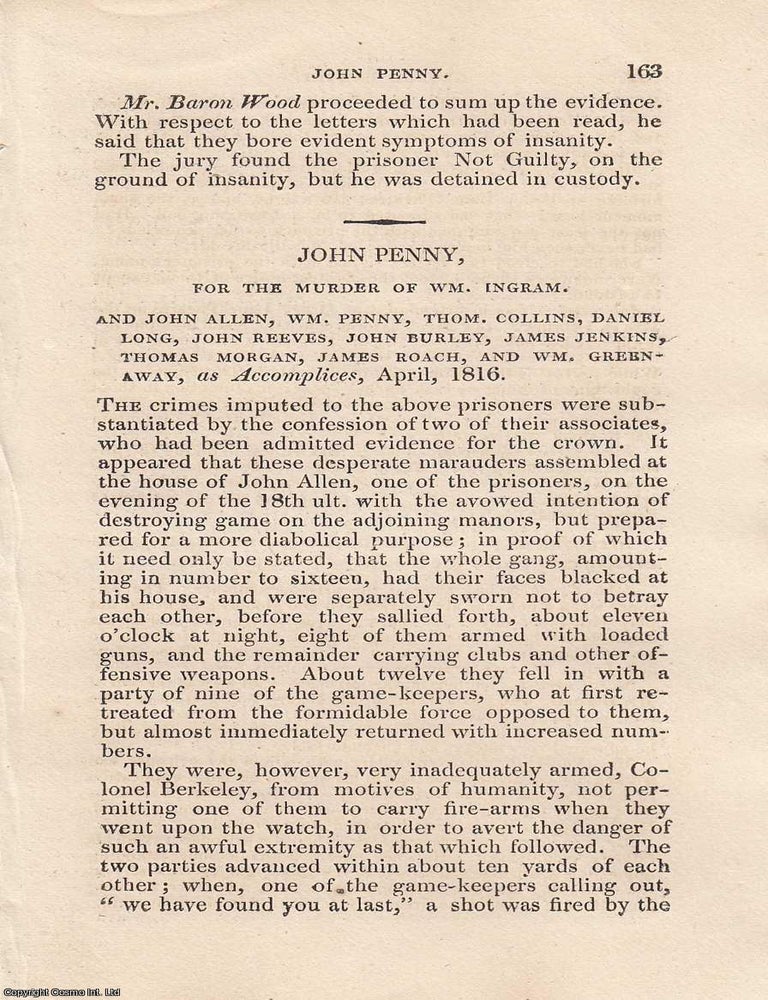 Item #362489 A Gang Murder Exposed: The Trial of John Penny and Ten Accomplices for the Killing...
