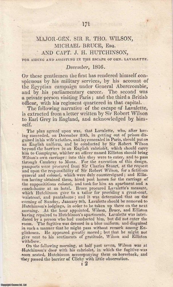 Item #362491 Aiding General Lavalette's Escape: The Trial of Sir Robert Wilson, Michael...