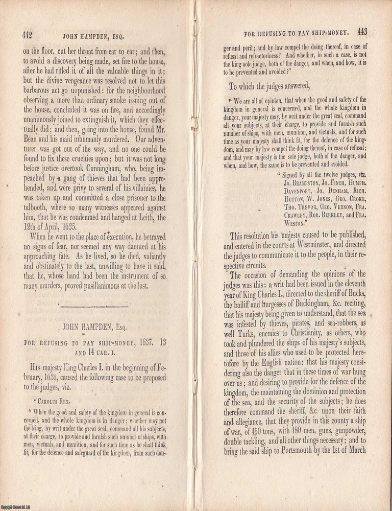 Item #362592 A Constitutional Flashpoint: The Trial of John Hampden for Refusing Ship Money,...