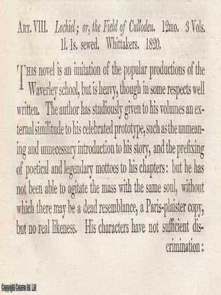 Review: Lochiel; or, The Field of Culloden (1820). An article printed in 1821, written by an. LOCHIEL, THE FIELD OF OR.