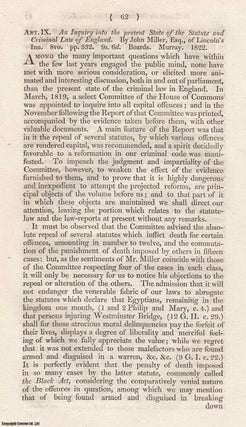 Item #362717 An Inquiry into The Present State of The Statute and Criminal Law of England. By...