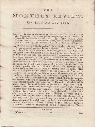 Review: William Coxe's History of the House of Austria (1808). An article printed in 1808, WILLIAM COXE'S HISTORY OF THE.