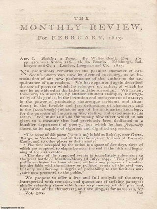 Review: Walter Scott's Rokeby (1813). An article printed in 1813, written by an Unnamed. WALTER SCOTT'S ROKEBY 1813.