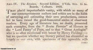 Item #362777 The Etonian. Published 1822. An original article from the Monthly Review 1823....