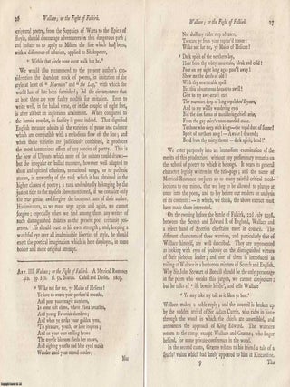 Review: Wallace; or, The Fight of Falkirk: A Metrical Romance (1809). An article printed in 1810, WALLACE, THE FIGHT OF OR.