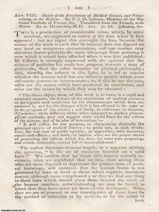 Review: P. J. G. Cabanis's Sketch of the Revolutions of Medical Science (1810). An article. CABANIS'S SKETCH OF THE REVOLUTIONS.