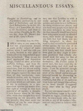 Reflections on Scepticism: The Rise and Reach of Freethinking. An article printed in 1775, THE RISE OF FREETHINKING: REFLECTIONS.