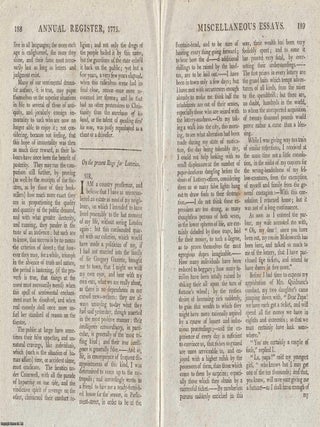The Lottery Fashion: A Warning Against Speculative Enthusiasm. An article printed in 1775, THE LOTTERY CRAZE: A. CAUTION.