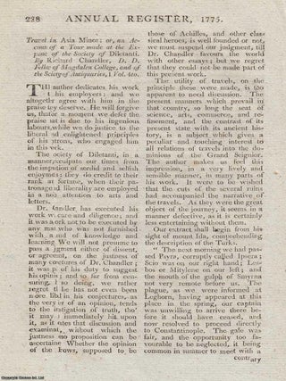 Chandler's Tour Through Asia Minor: Antiquities, Landscapes, and Learned Inquiry. An article. CHANDLER'S TOUR THROUGH ASIA MINOR.
