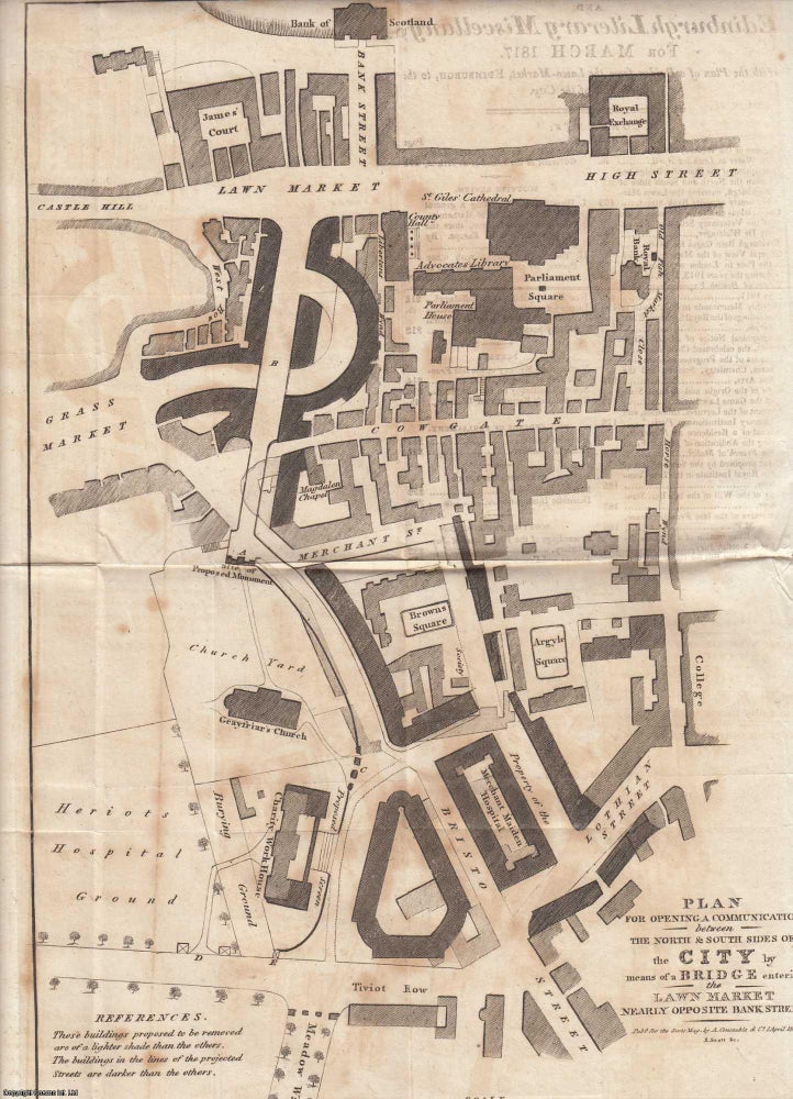 Item #362892 1817: Plan of Edinburgh City. Proposal for a Bridge between the South and North...