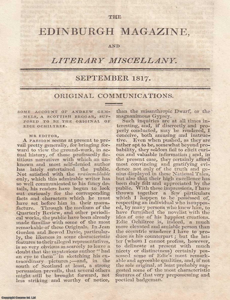 Item #362933 Some Account of Andrew Gemmels, a Scottish Beggar, supposed to be the Original of...