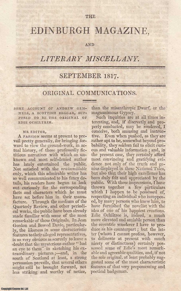 Item #362933 Some Account of Andrew Gemmels, a Scottish Beggar, supposed to be the Original of...
