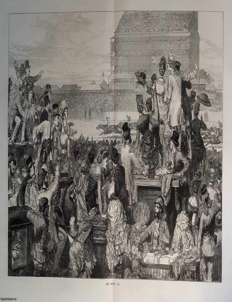 Item #363005 Horse Racing: The Derby. Four full pages from the Illustrated London News, 1871. A...