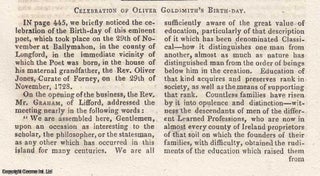 Item #363048 Celebration of Oliver Goldsmith's Birthday. An original article from the Gentleman's...