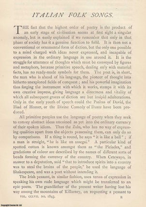 Item #363081 Italian Folk Songs. An original article from the Gentleman's Magazine, 1884. E M....
